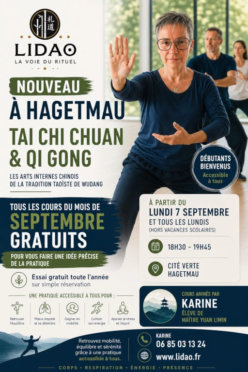 Affiche du cours de Tai Chi et Qi Gong à Hagetmau pour la saison 2026-2027